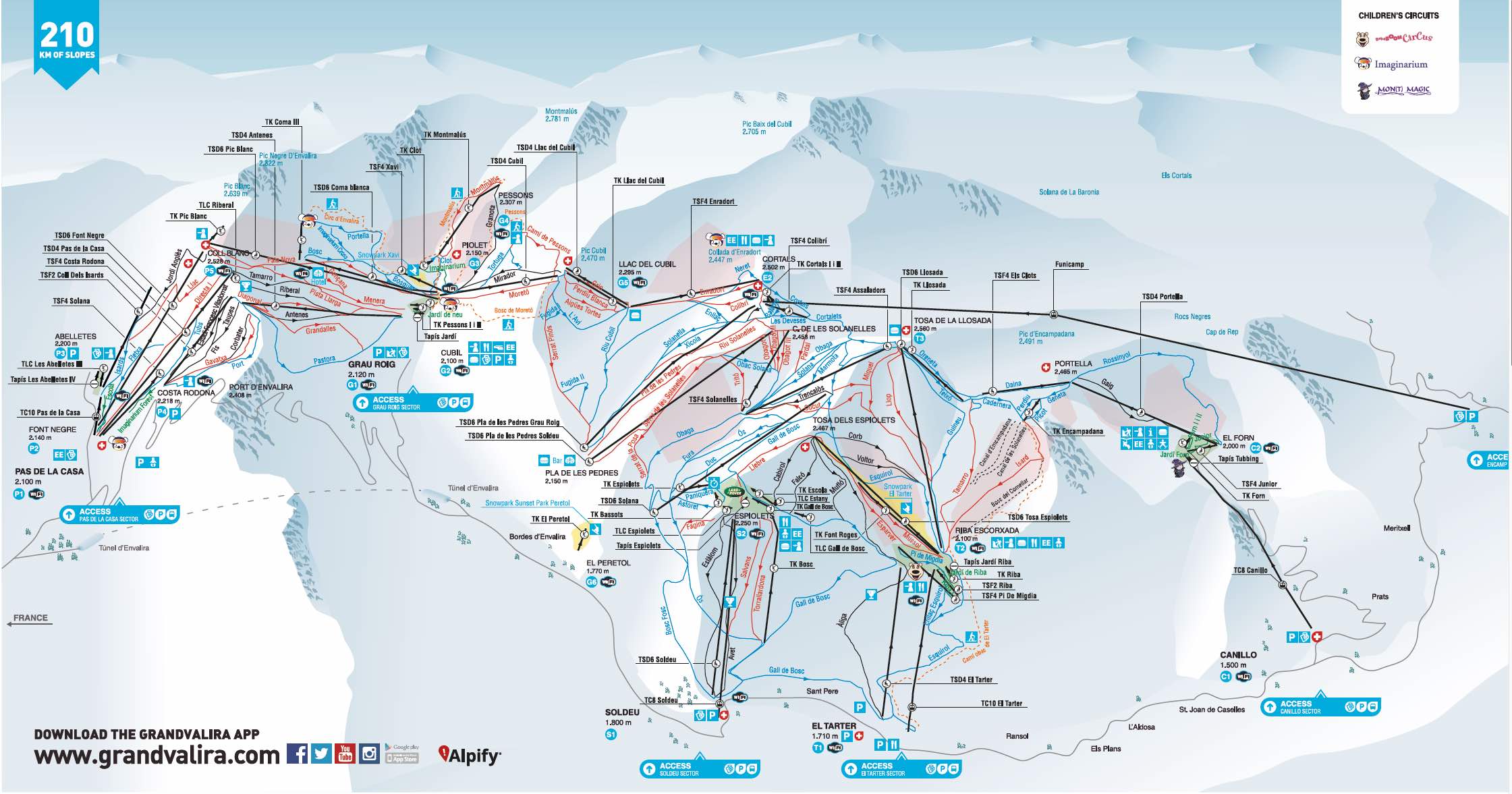 Grandvalira-Soldeu Piste / Trail Map