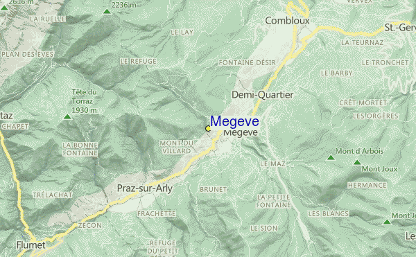 Evasion Mont Blanc Piste Map. Select Megeve Location Map
