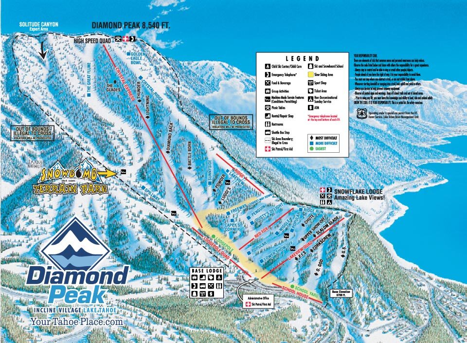Diamond Peak Piste / Trail Map