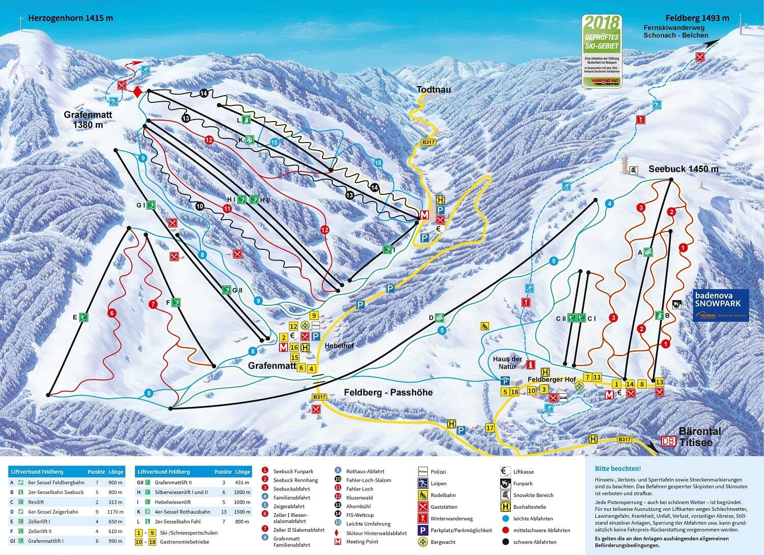 Feldberg Piste / Trail Map