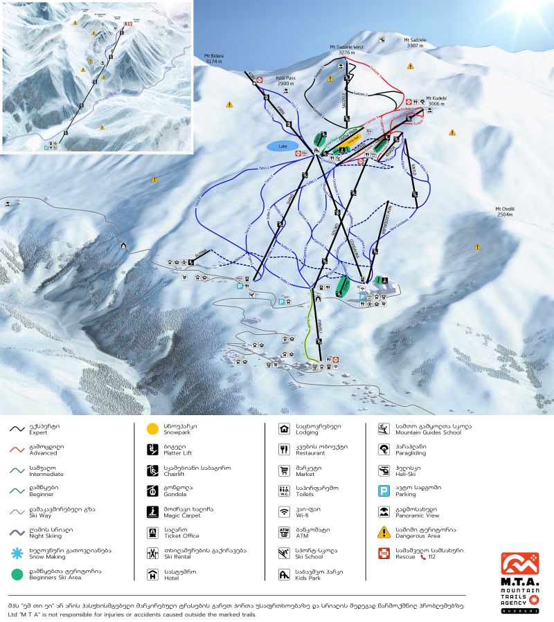 Gudauri Piste / Trail Map