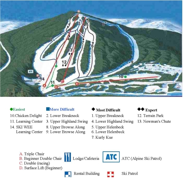 Hidden Valley Club Piste / Trail Map