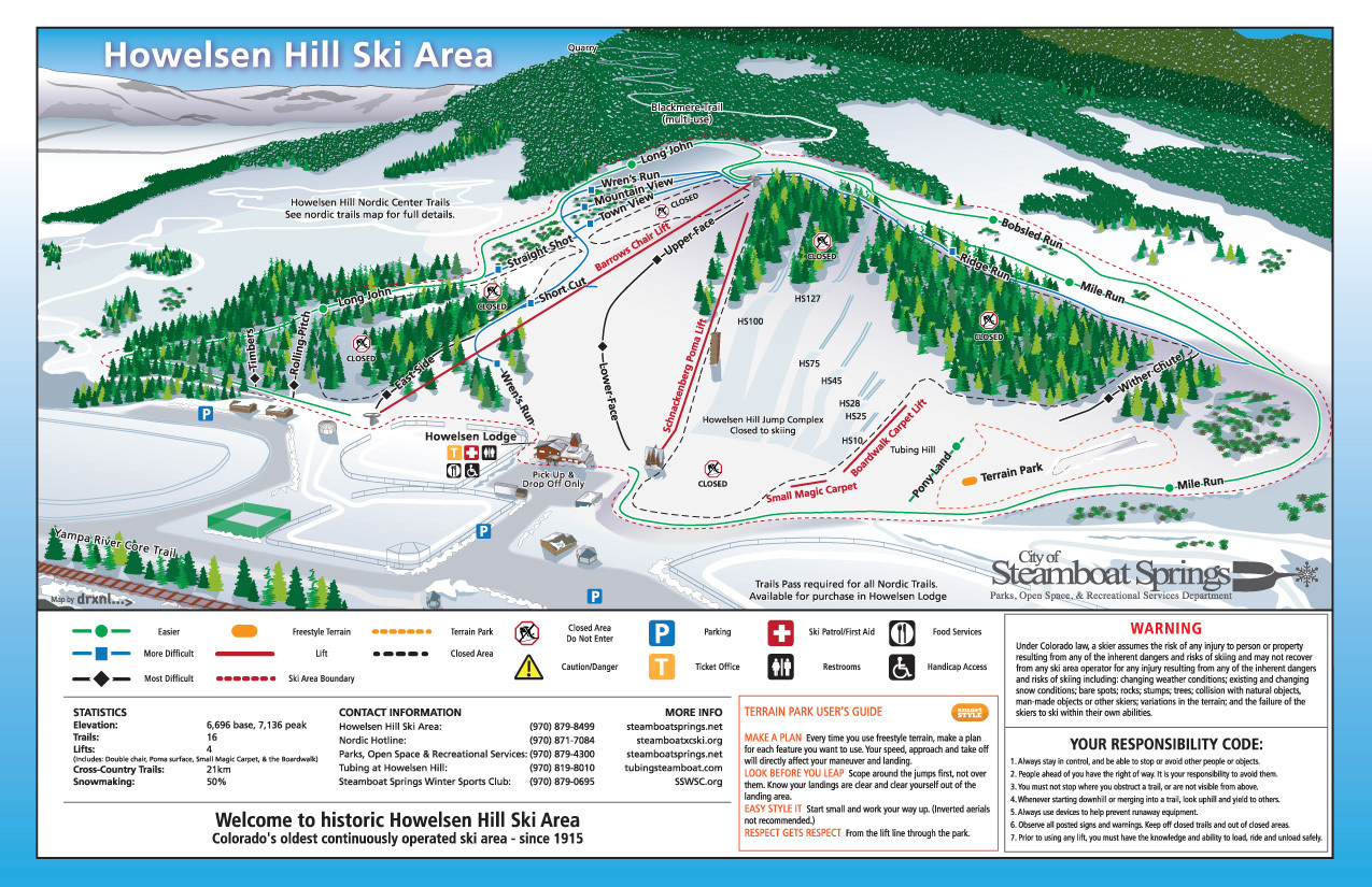 Howelsen Hill Piste / Trail Map