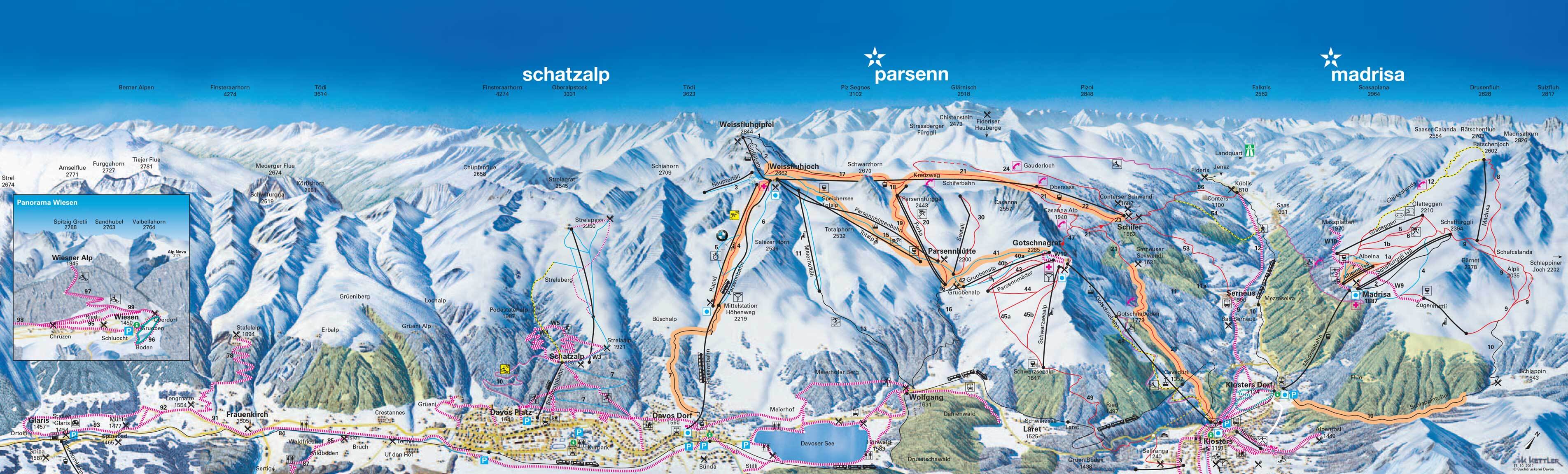 Klosters Piste / Trail Map