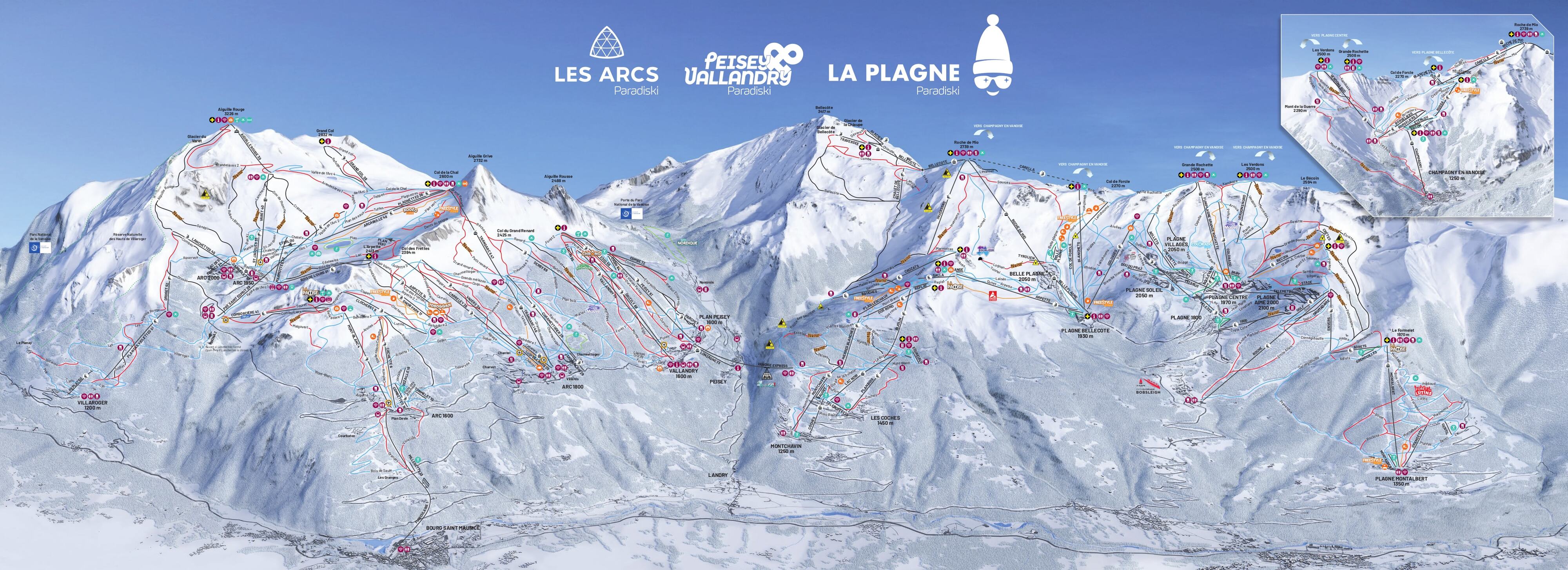 Les Arcs Piste / Trail Map
