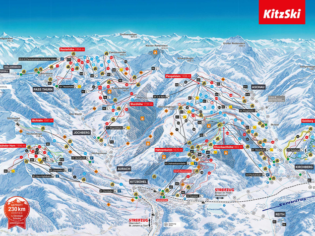 Mittersill Piste / Trail Map
