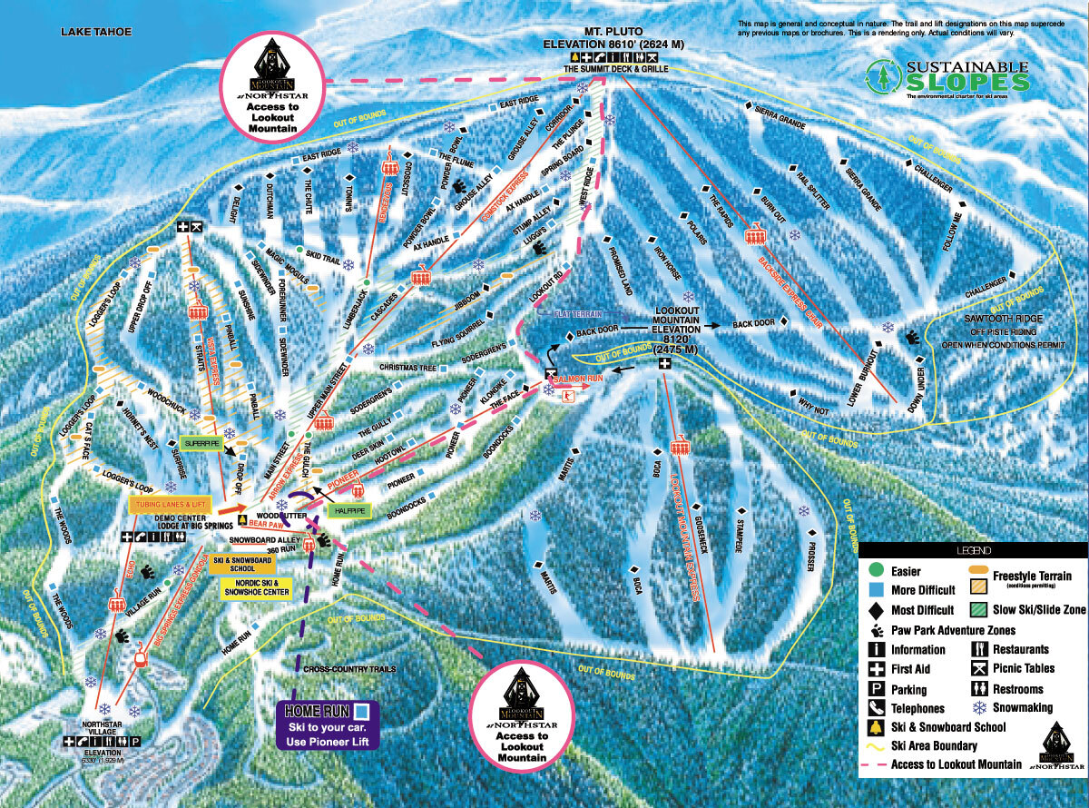 Northstar at Tahoe Piste / Trail Map
