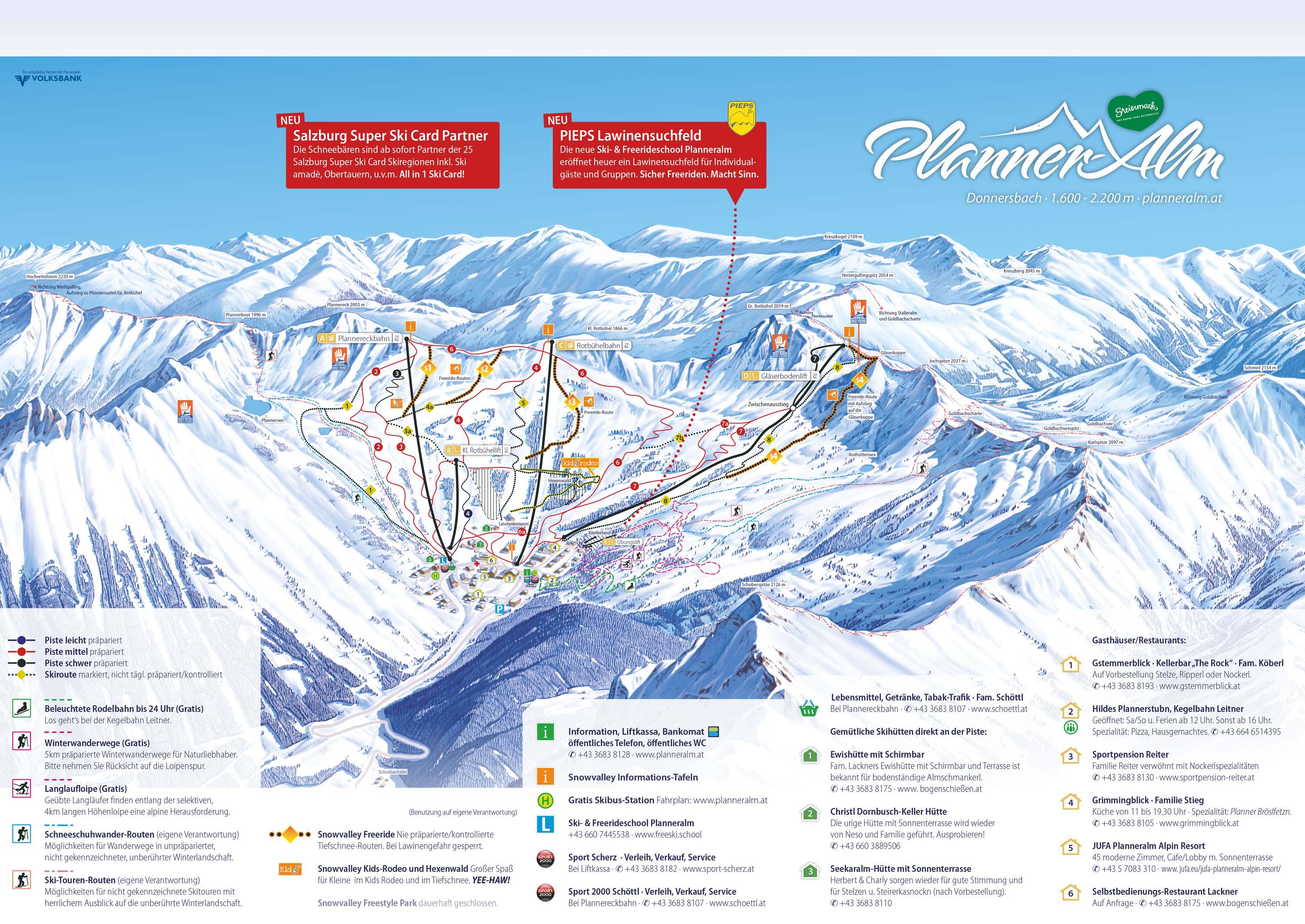 Planneralm Piste / Trail Map