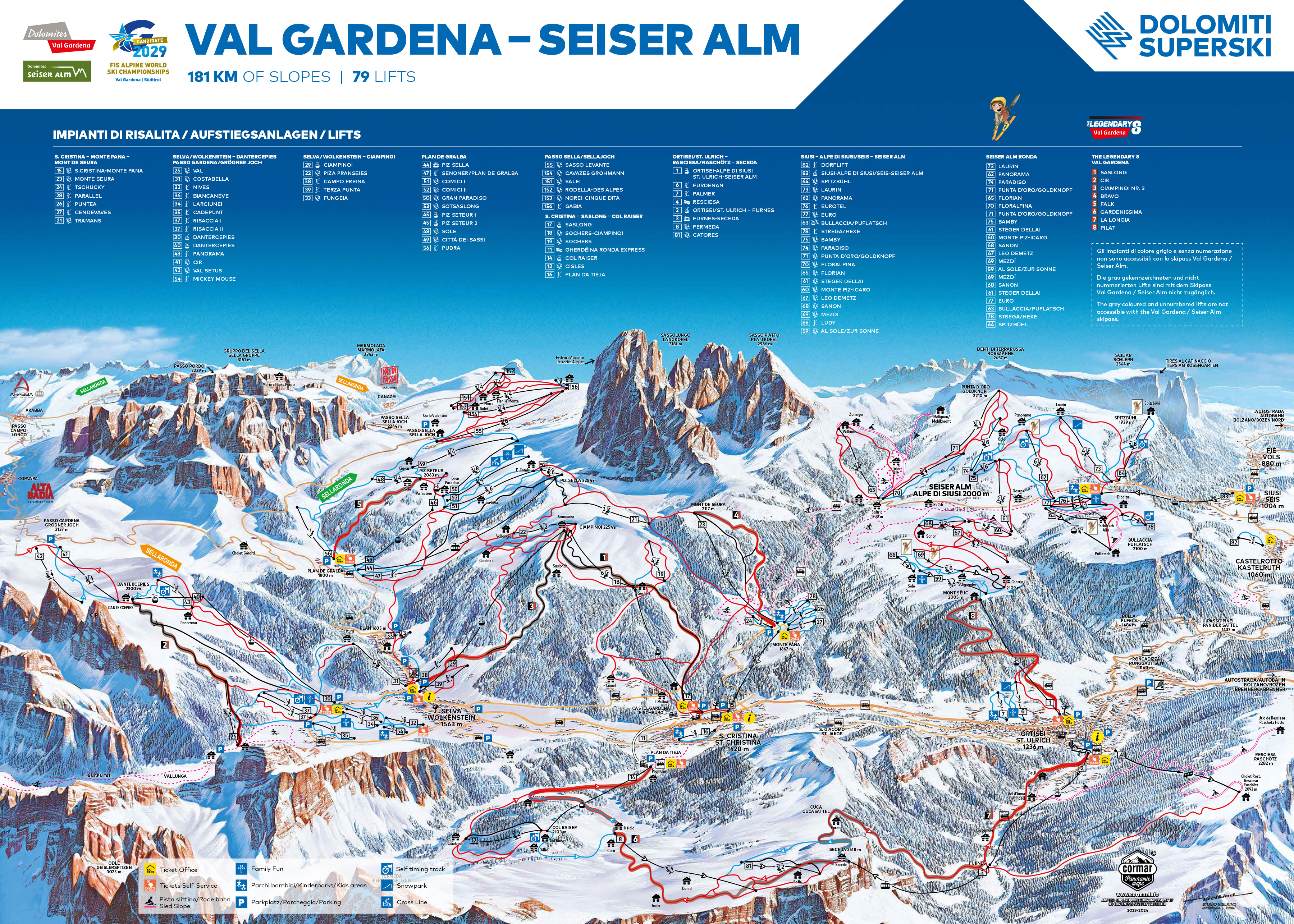Selva Val Gardena Piste / Trail Map