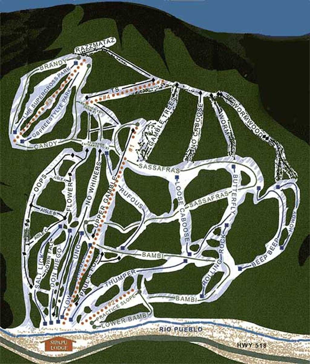 Sipapu Ski and Summer Resort Piste / Trail Map
