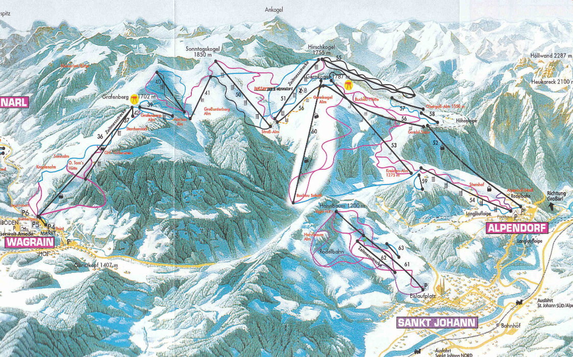 St Johann-Alpendorf Piste / Trail Map