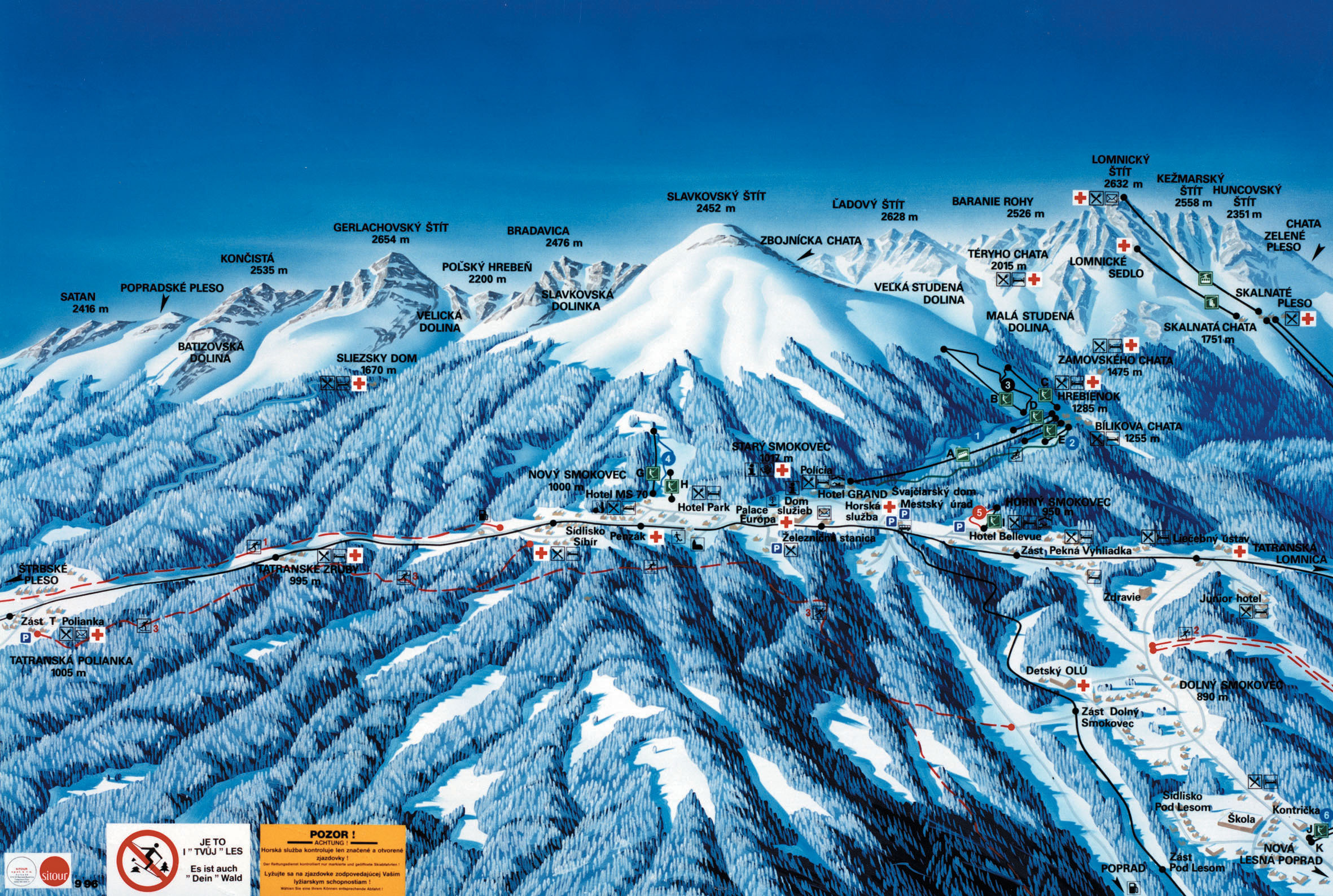 Starý Smokovec Piste / Trail Map