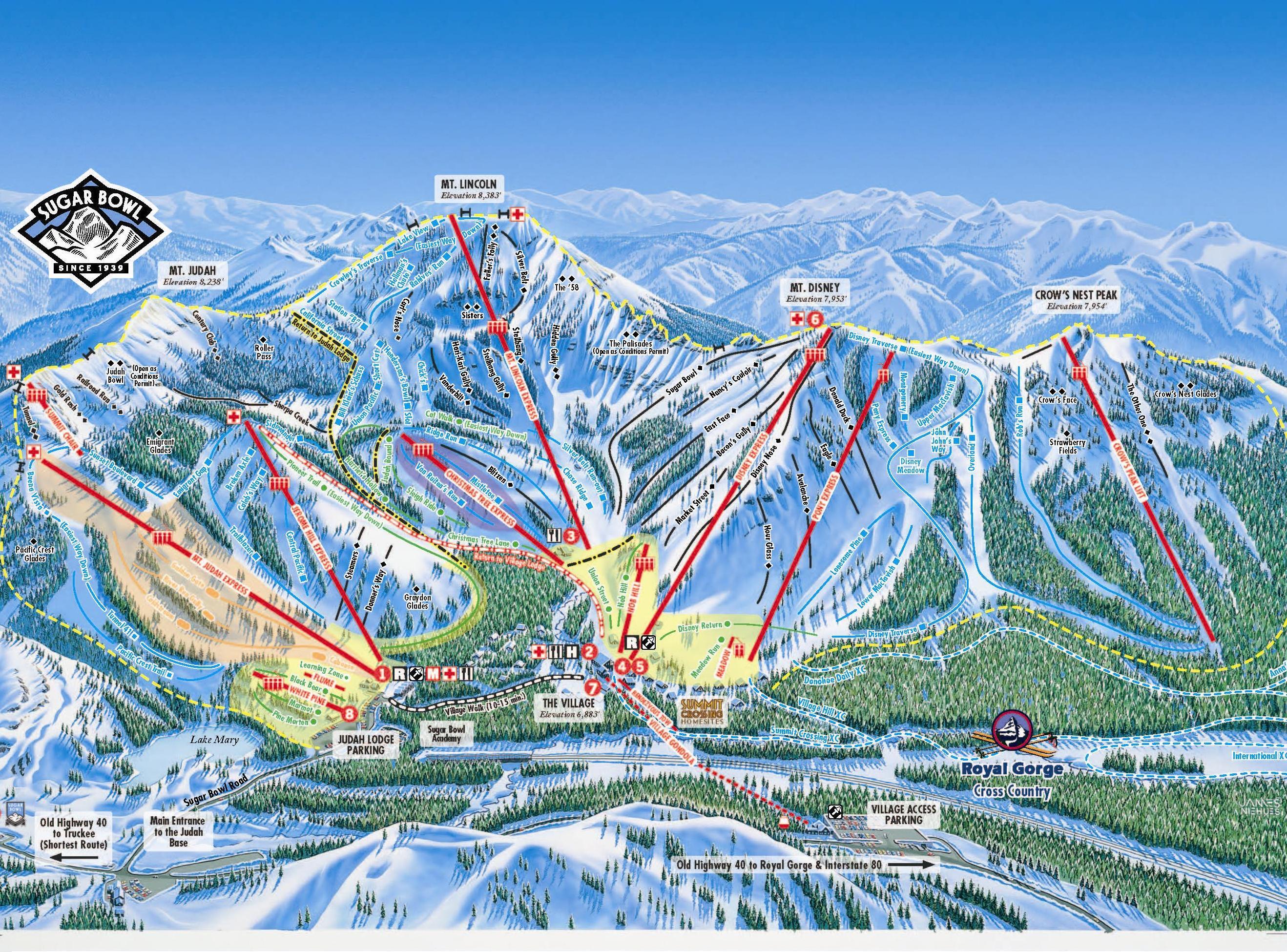 Sugar Bowl Piste / Trail Map