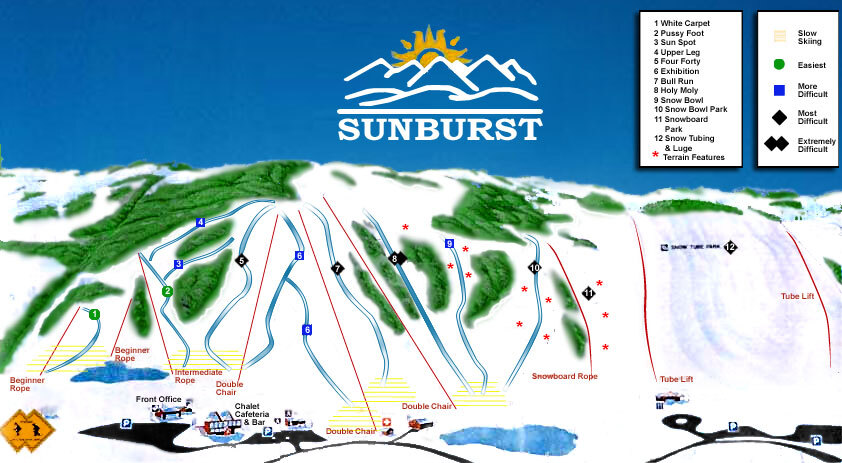 Sunburst Piste / Trail Map