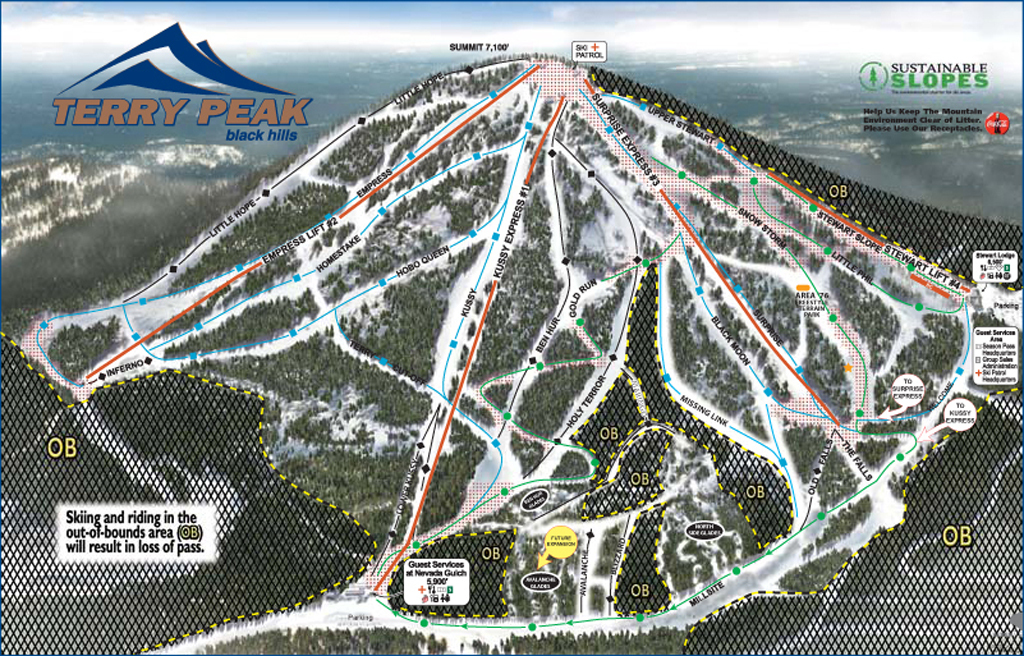 Terry Peak Piste / Trail Map