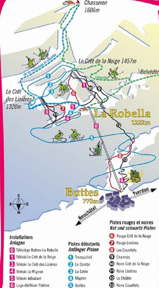 Val-de-Travers / La Robella Piste / Trail Map