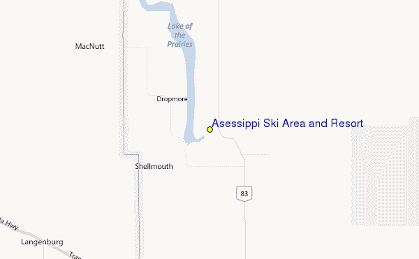 Asessippi Ski Area and Resort Location Map