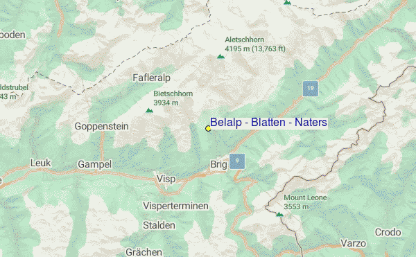 Belalp - Blatten - Naters Location Map