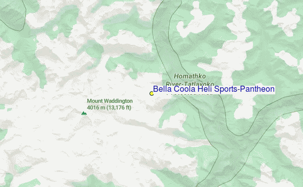 Bella Coola Heli Sports-Pantheon Location Map