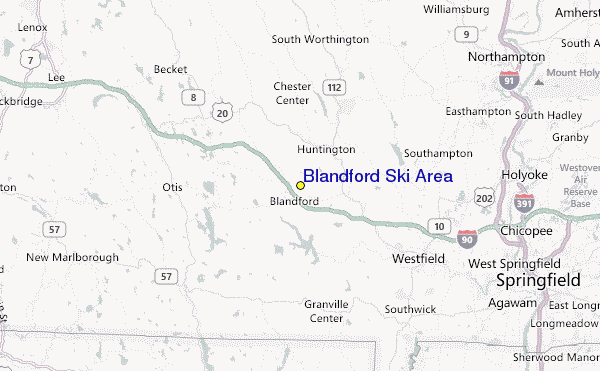 Blandford Ski Area Location Map