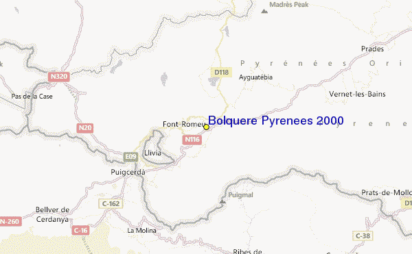 Bolquere Pyrenees 2000 Location Map
