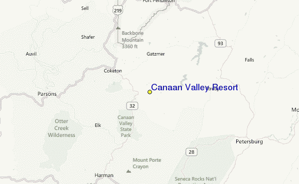 Canaan Valley Resort Location Map