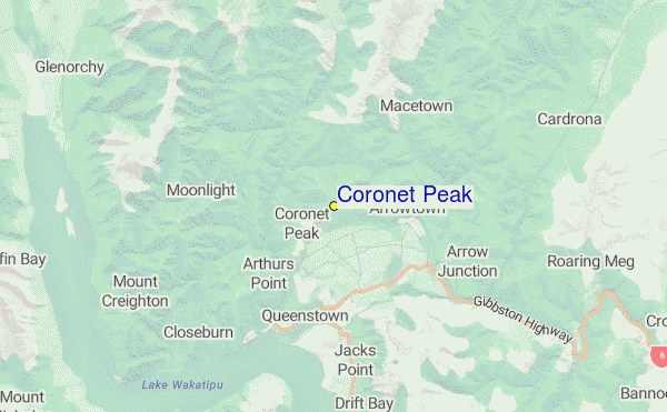 Coronet Peak Location Map
