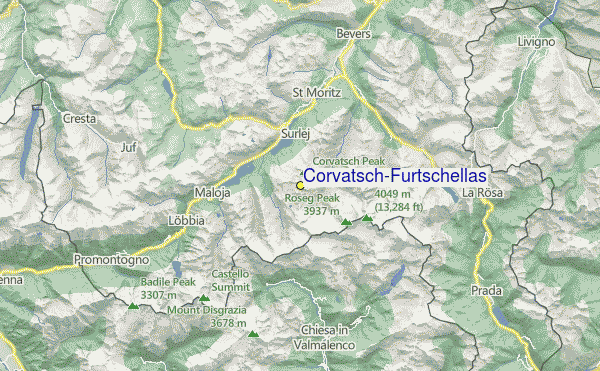 Corvatsch-Furtschellas Location Map