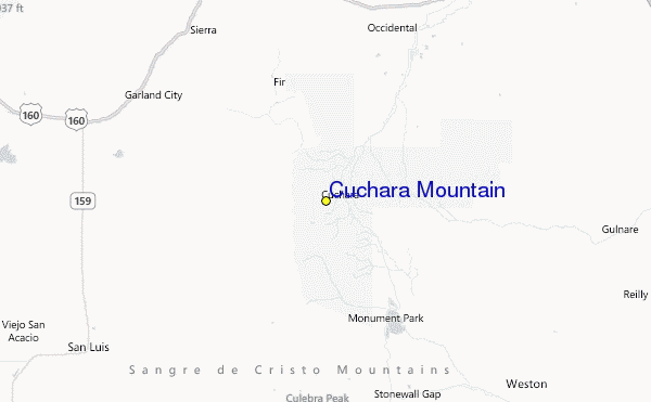 Cuchara Mountain Location Map