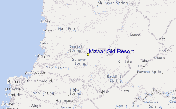 Mzaar Ski Resort Location Map