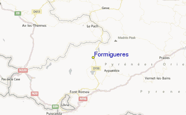 Formigueres Location Map