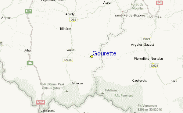 Gourette Location Map
