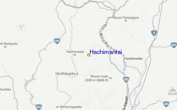 Hachimantai Shimokura Ski Area Location Map