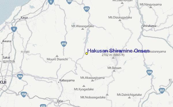 Hakusan Shiramine Onsen Location Map