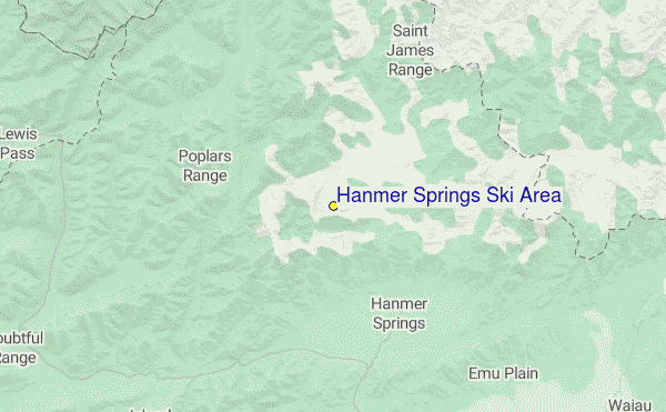 Hanmer Springs Ski Area Location Map