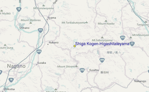 Shiga Kogen-Higashitateyama Location Map