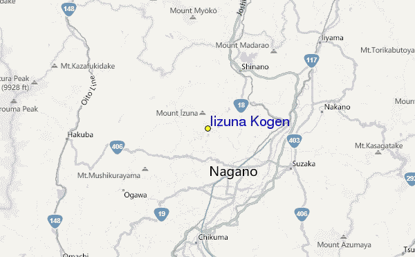 Iizuna Kogen Location Map