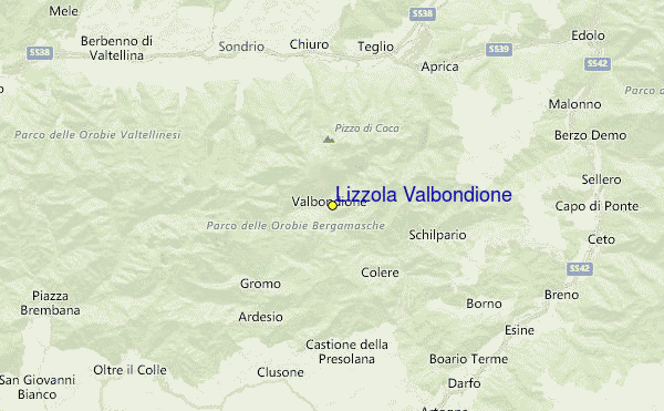 Lizzola Valbondione Location Map