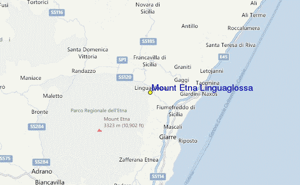 Mount Etna Linguaglossa Location Map
