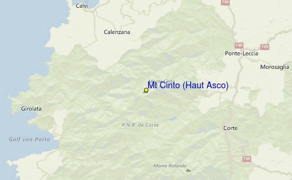 Mt Cinto (Haut Asco) Location Map