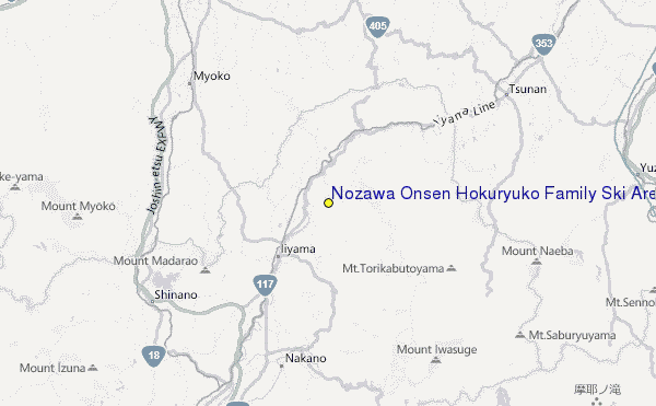 Nozawa Onsen Hokuryuko Family Ski Area Location Map