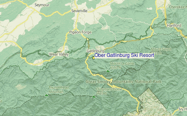 Ober Gatlinburg Ski Resort Location Map