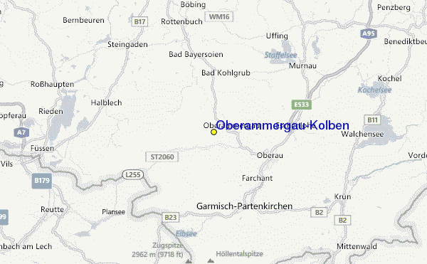 Oberammergau/Kolben Location Map