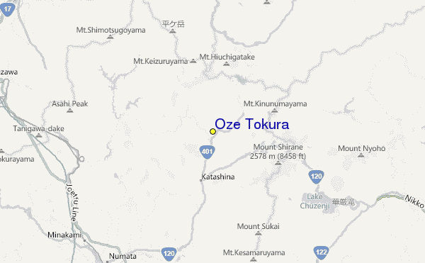 Oze Tokura Location Map