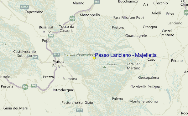 Passo Lanciano - Majelletta Location Map