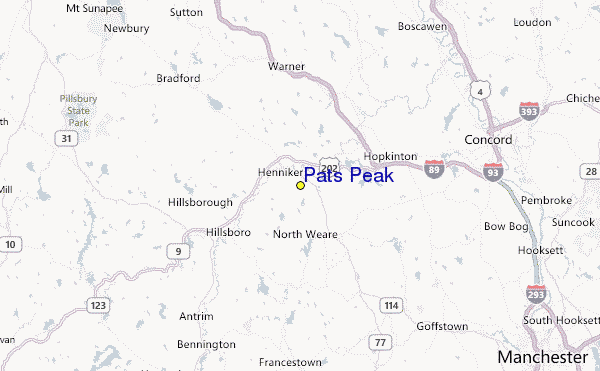 Pats Peak Location Map