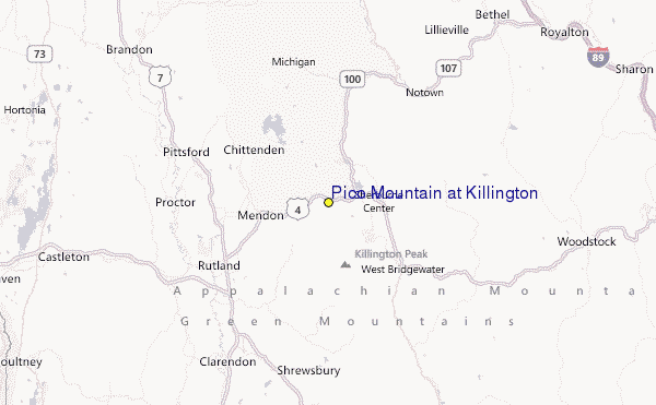 Pico Mountain at Killington Location Map
