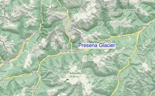 Presena Glacier Location Map