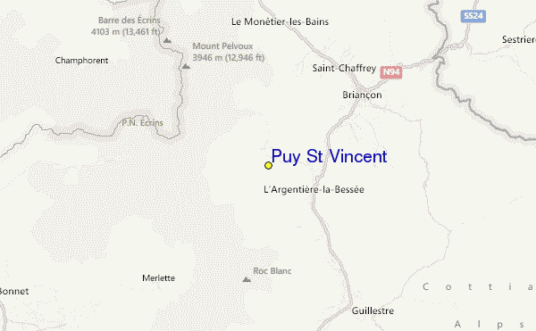Puy St Vincent Location Map