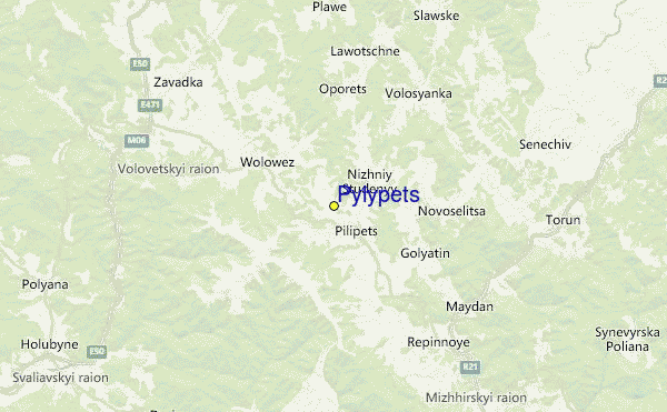 Pylypets Location Map